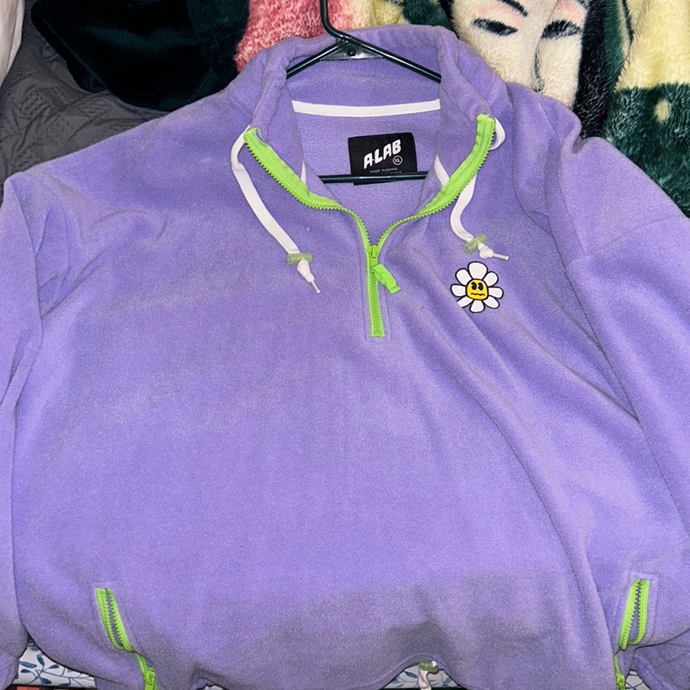 ALAB fleece purple pull over sweater